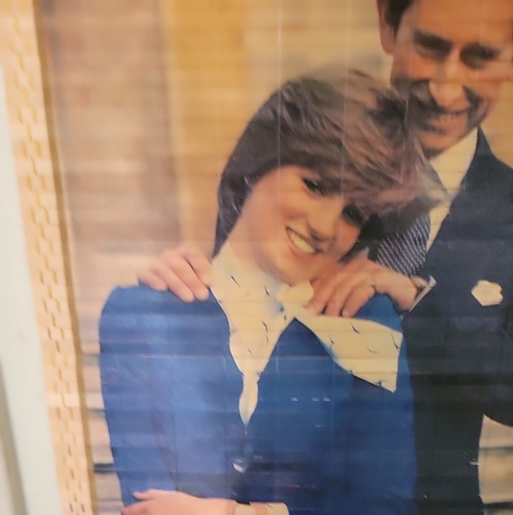 Charles and Diana wooden bamboo window shade/ wall art - Picture 3 of 6